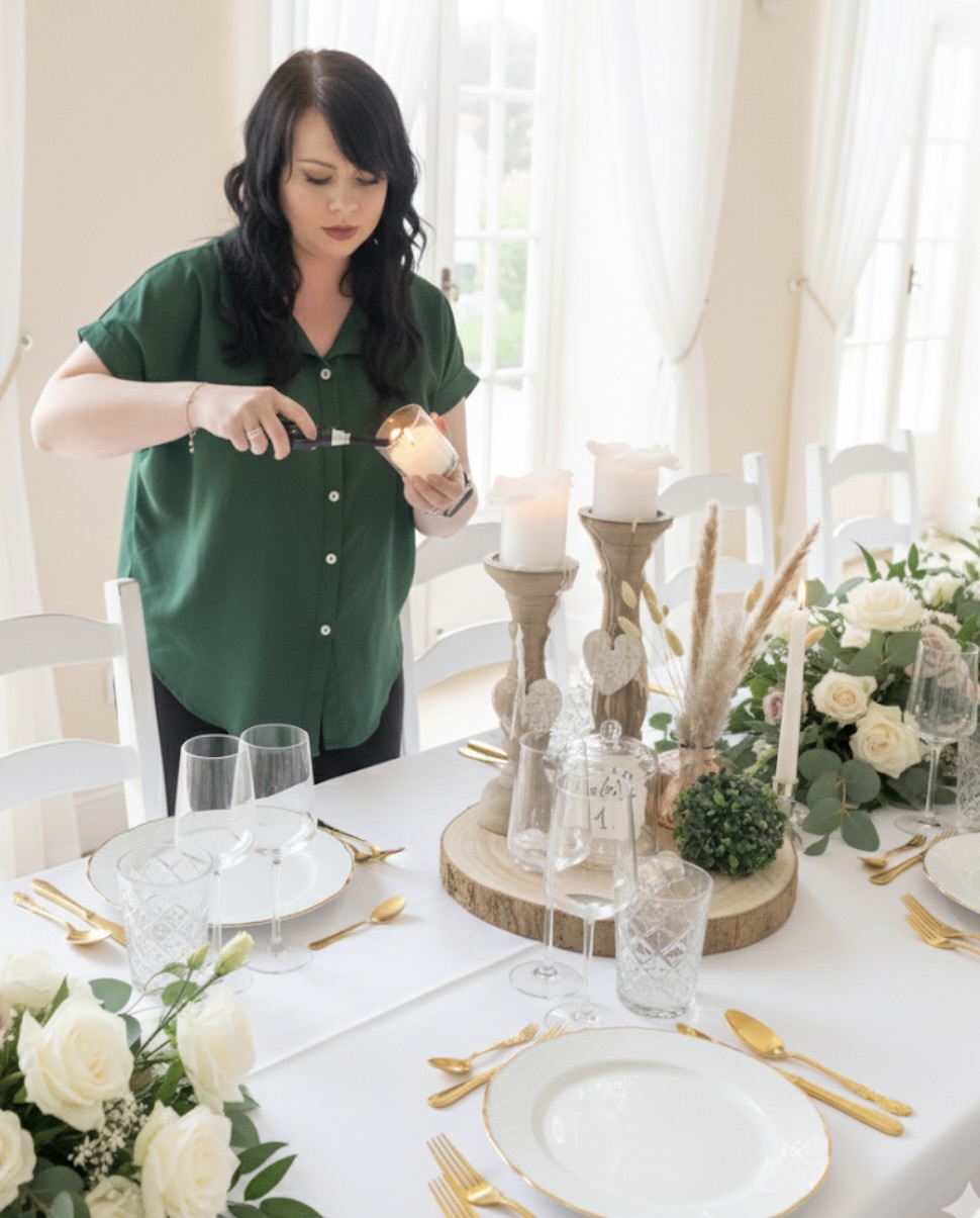 Hochzeitsplanerin Nelly Emmerich in Heidelberg bei der Dekoration